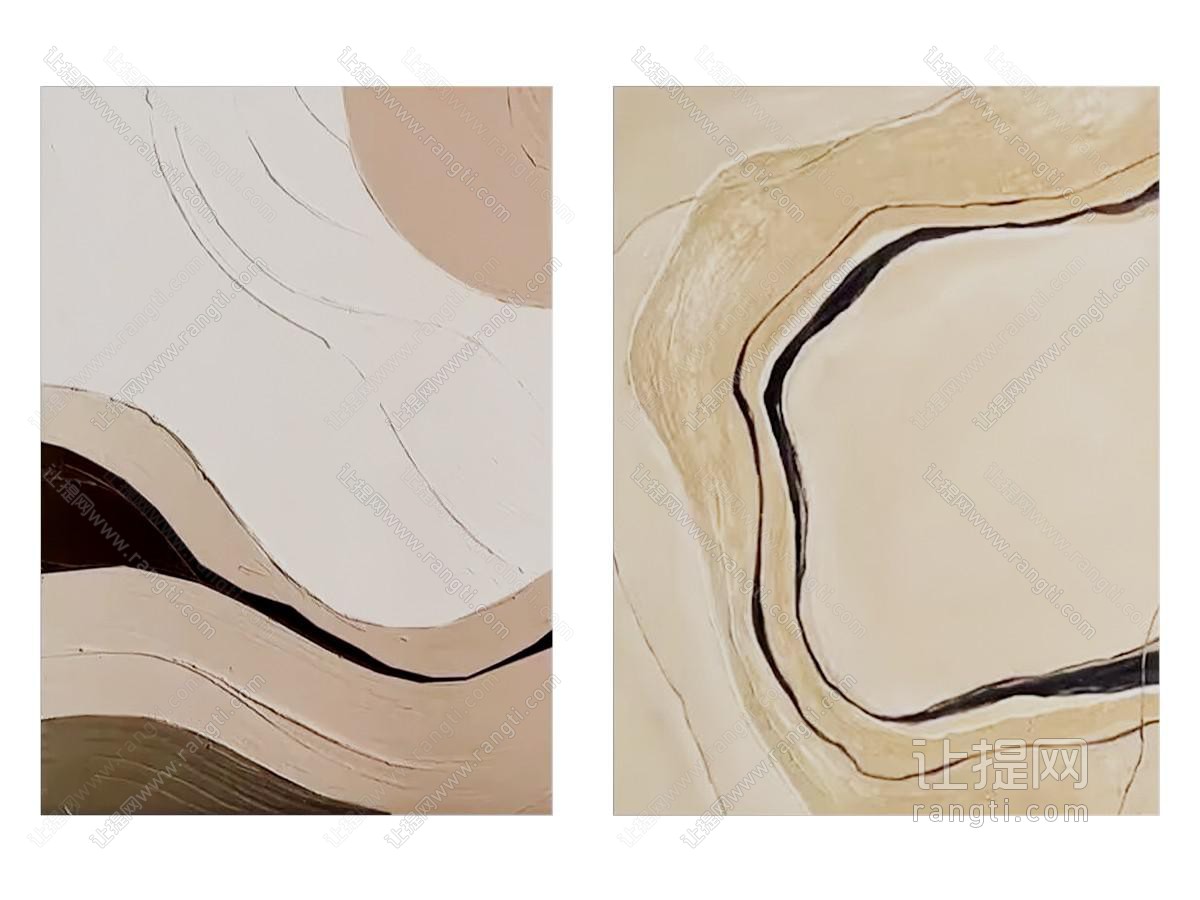 现代装饰挂画 肌理画