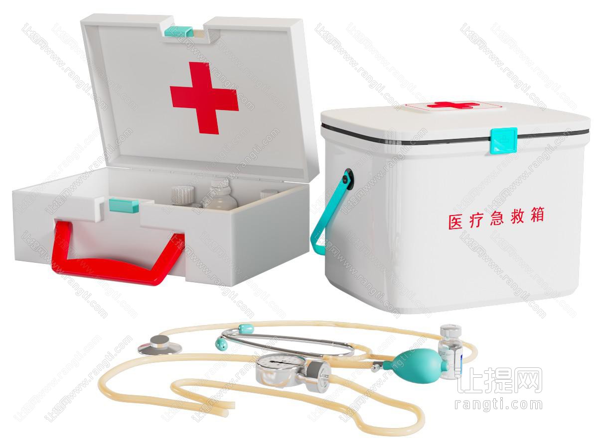 现代急救箱 听诊器 血压计 医疗器械