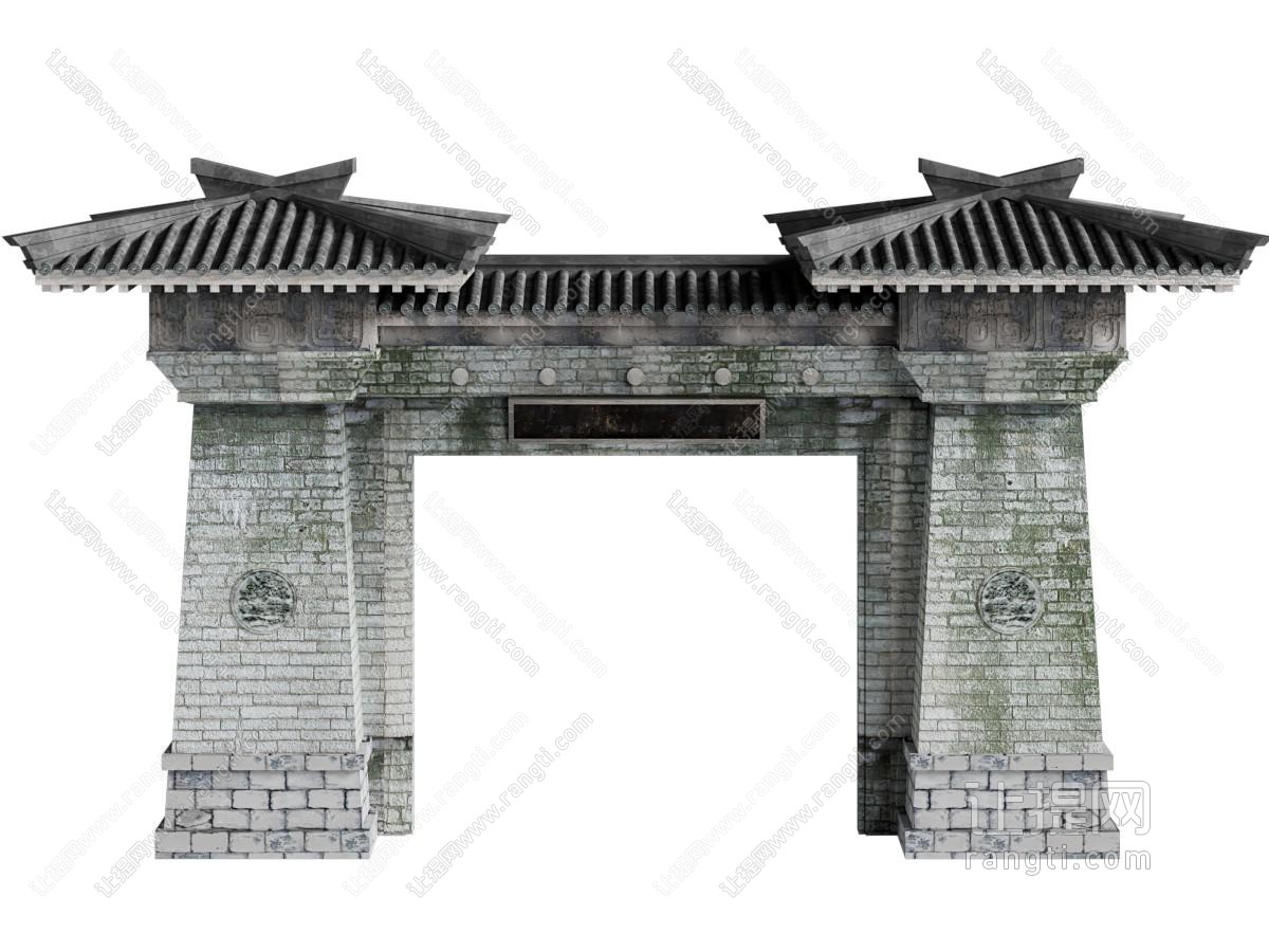 新中式仿古建筑 大门