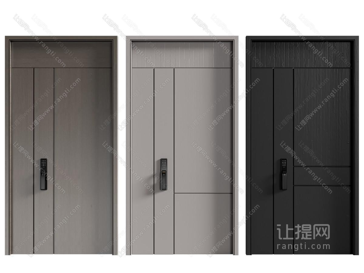 现代子母入户门 平开门 防盗门