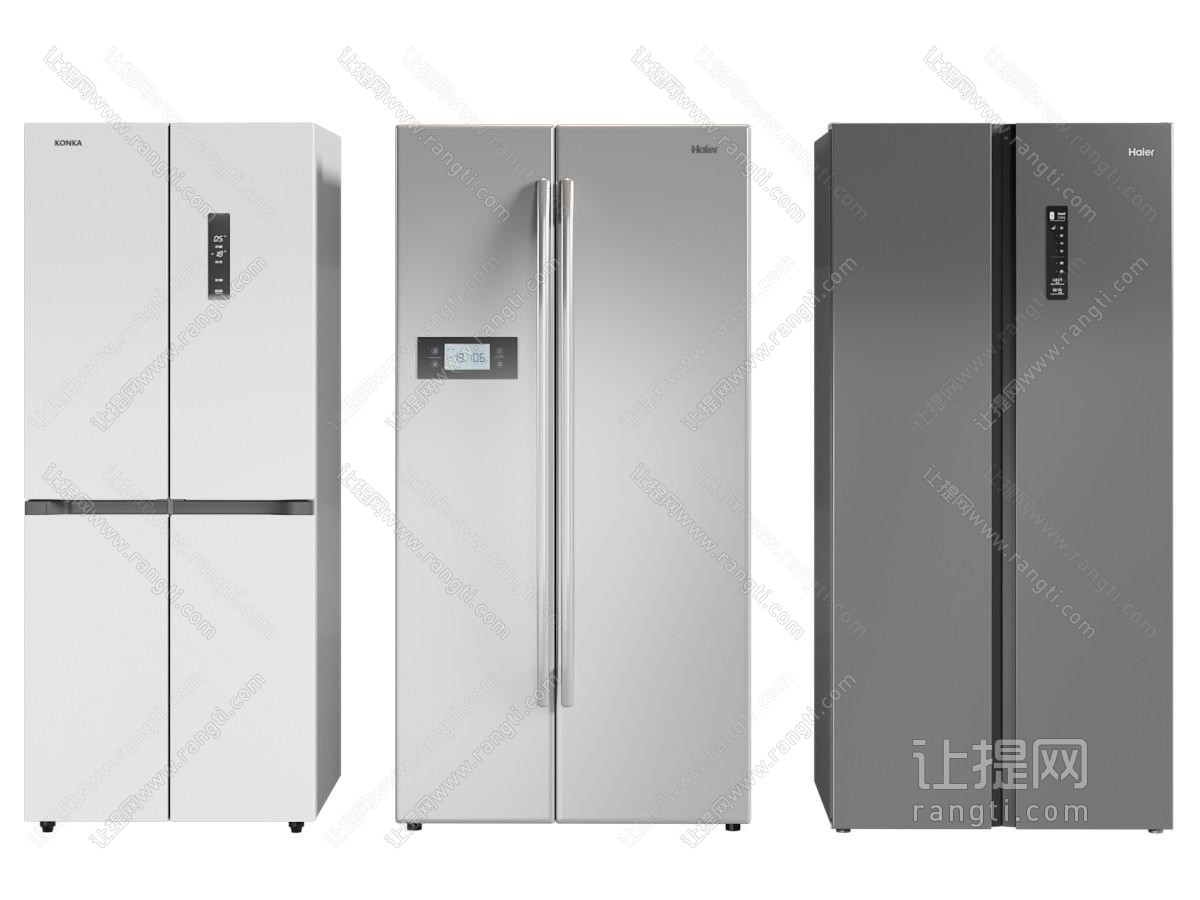 现代双开门电冰箱