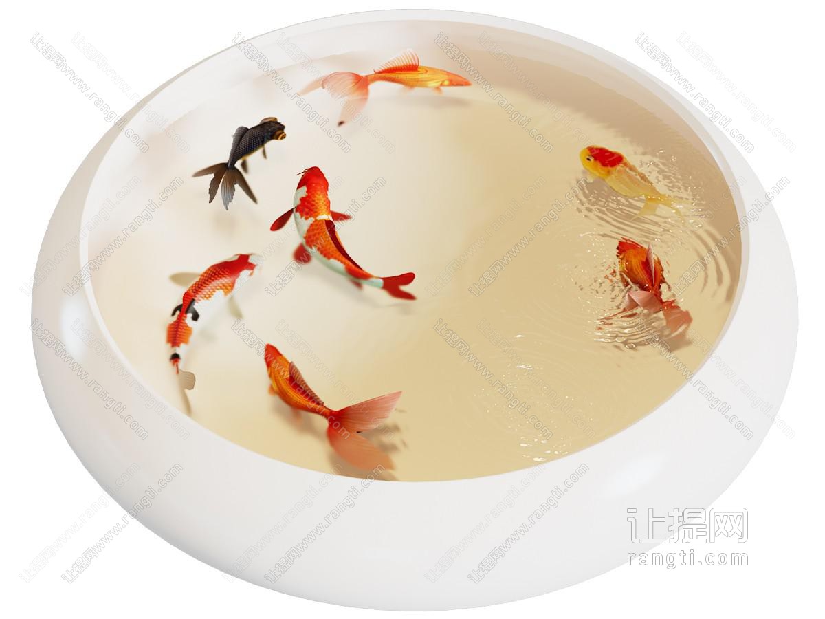 新中式白色陶瓷鱼缸水族