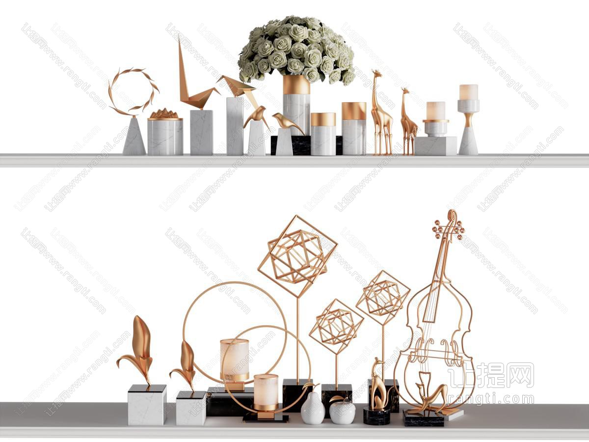 现代饰品 花瓶花卉摆件组合