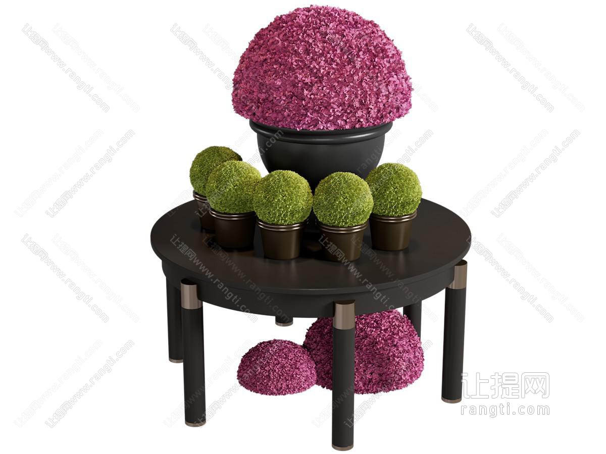 现代酒店植物花艺美陈 摆件组合