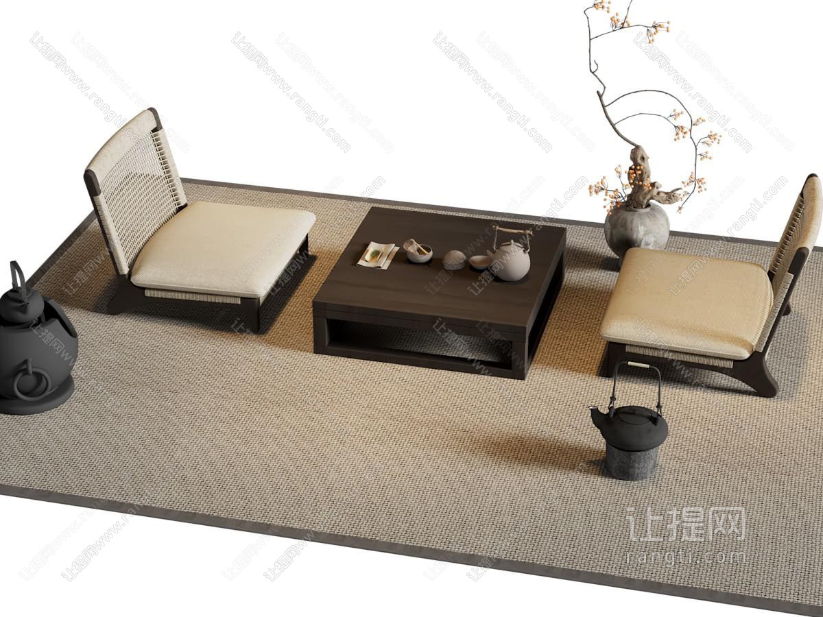 侘寂风茶桌椅组合