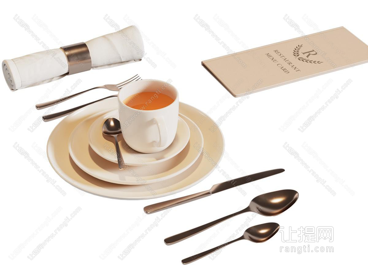 现代杯碟刀叉 餐具组合