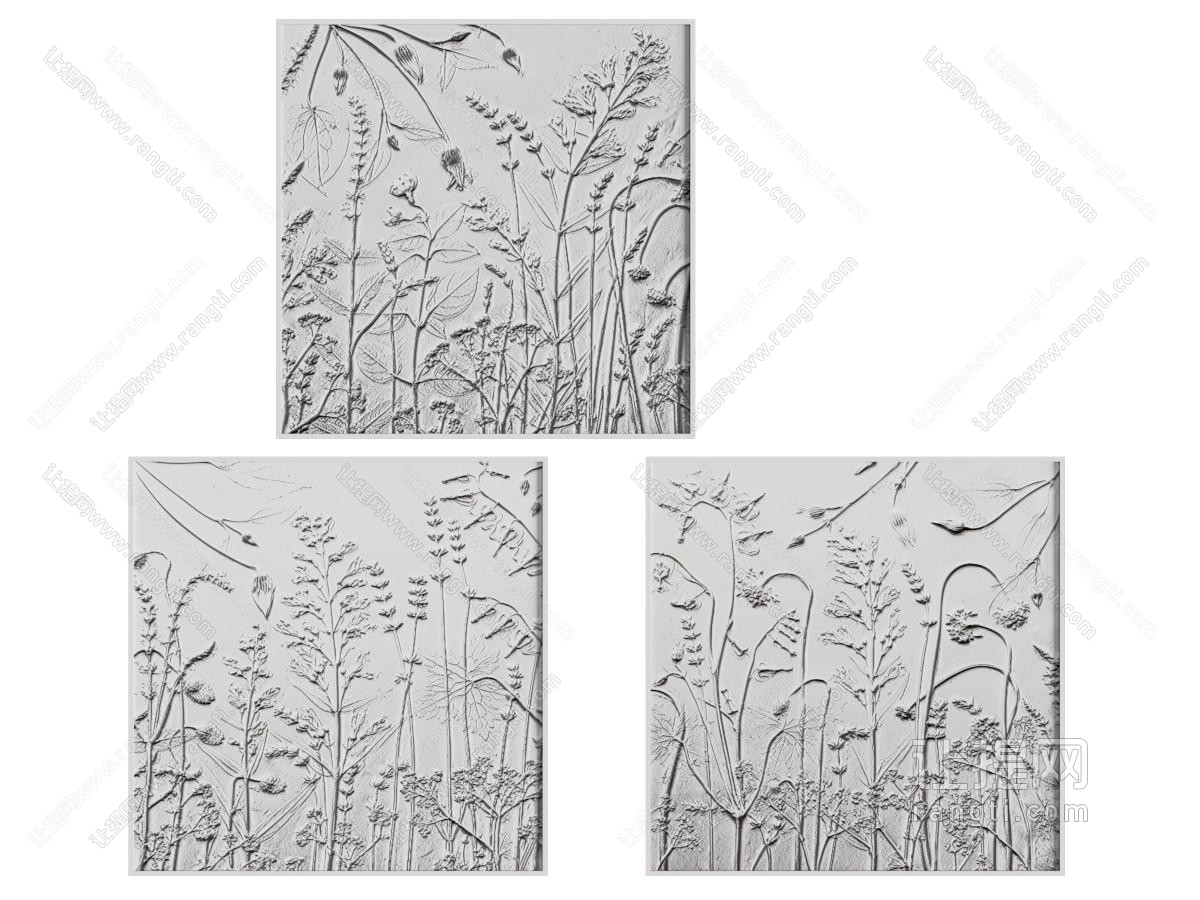 现代黑白花卉装饰挂画