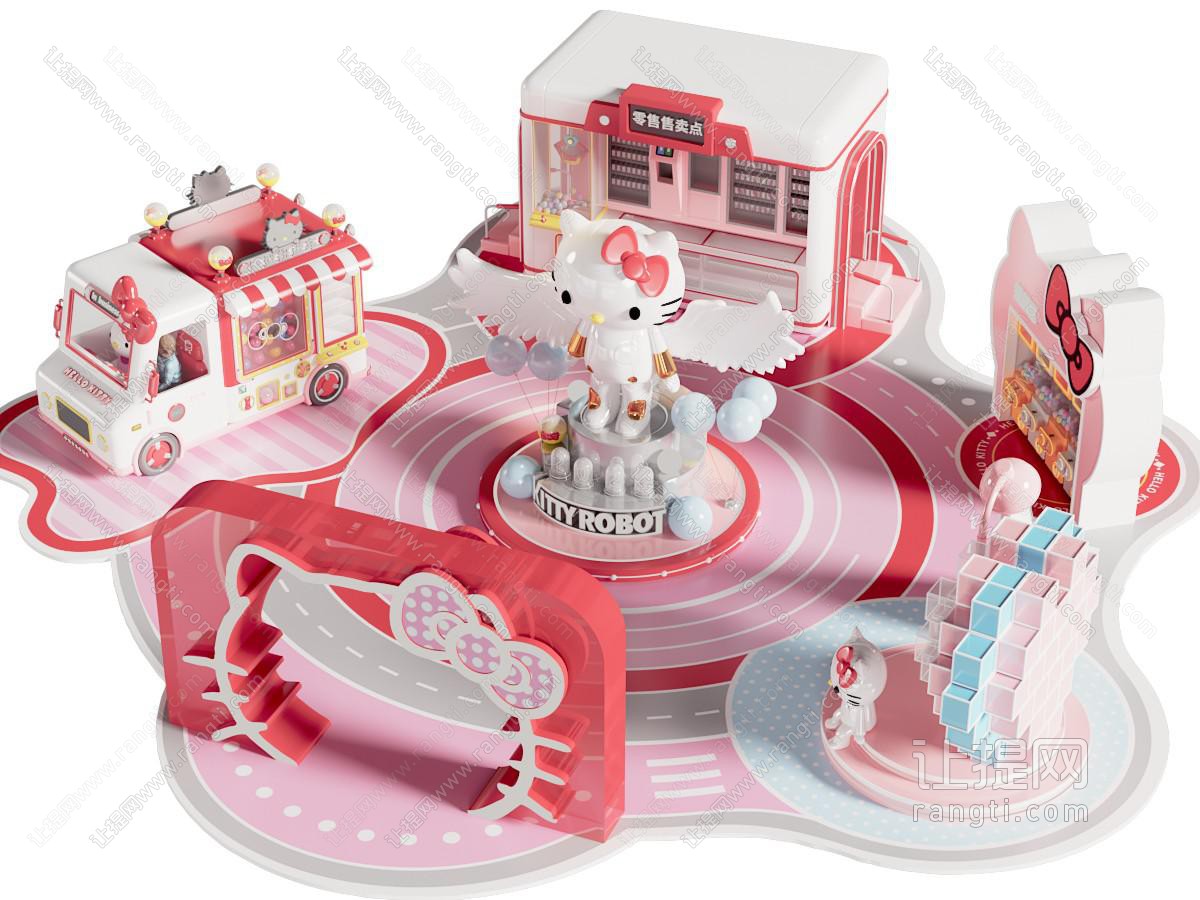 现代卡通场景 美陈 Kitty展厅展览