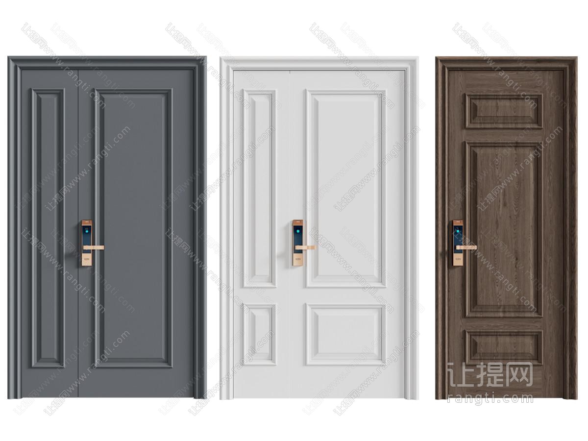 现代密码锁子母入户门 防盗门 平开门