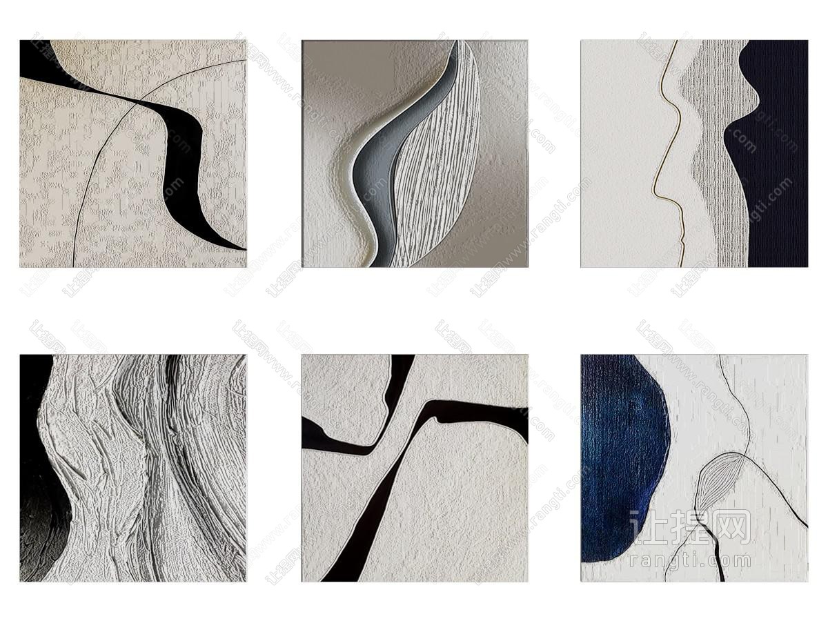 现代装饰挂画 肌理画