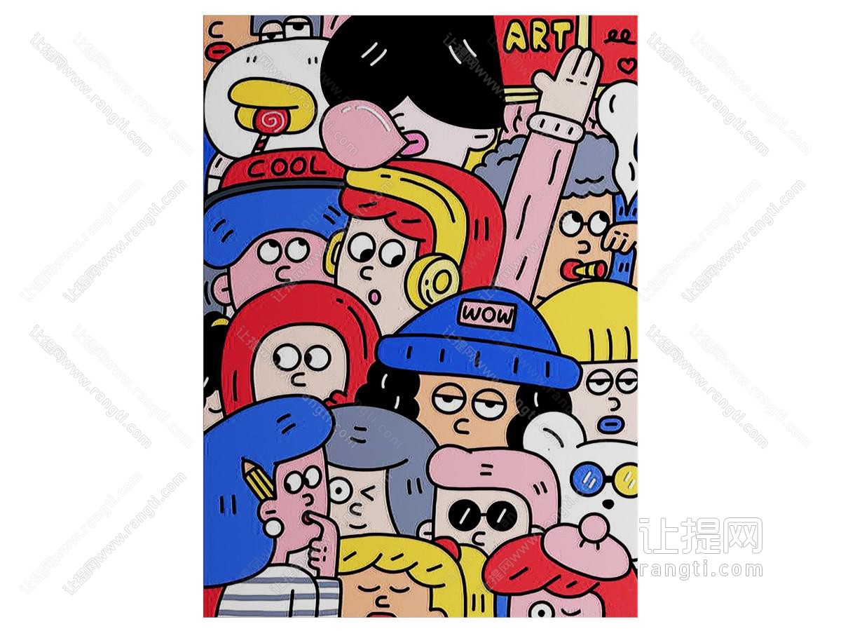 现代卡通图案装饰挂画