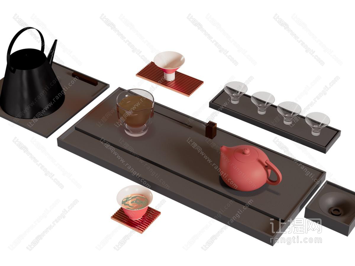 新中式茶盘 茶壶 茶杯 茶具杯子