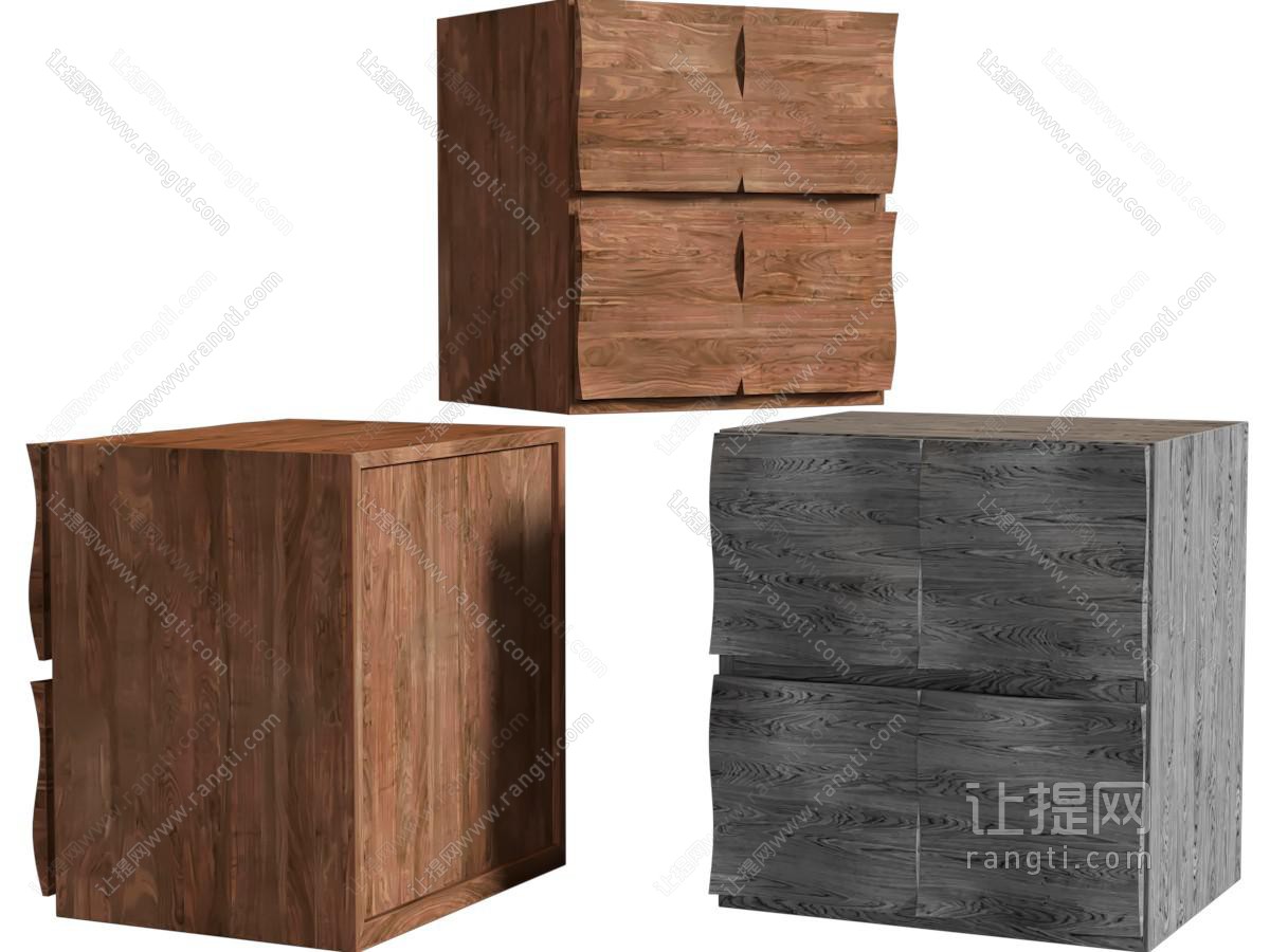 现代方形床头柜
