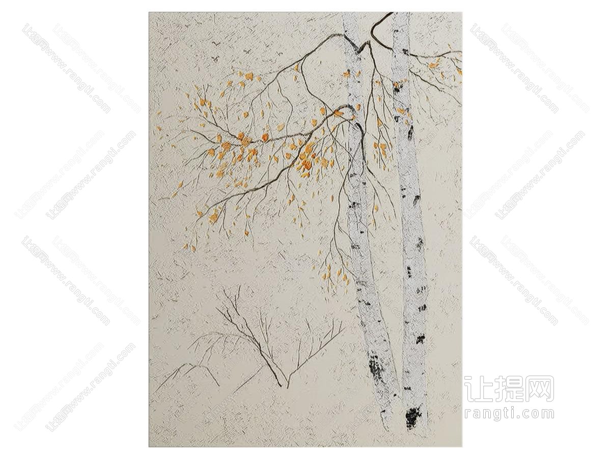 现代树木图案装饰挂画