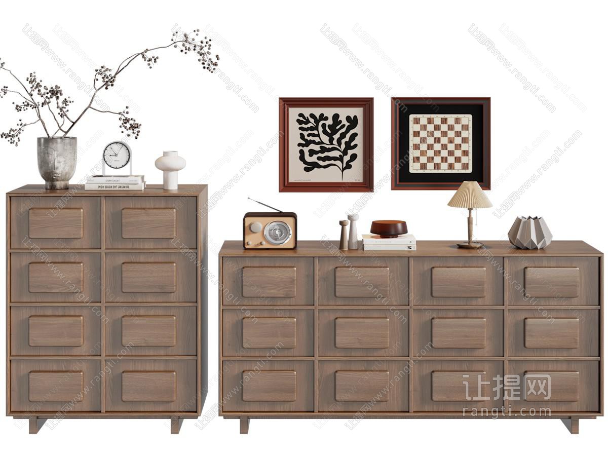 侘寂风中古风玄关柜 边柜 斗柜