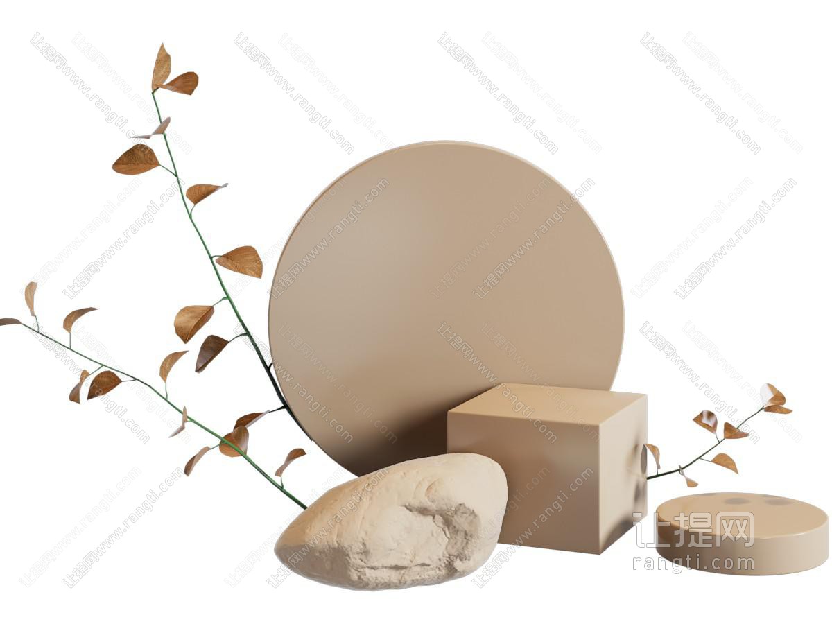 现代摆件组合 植物展台