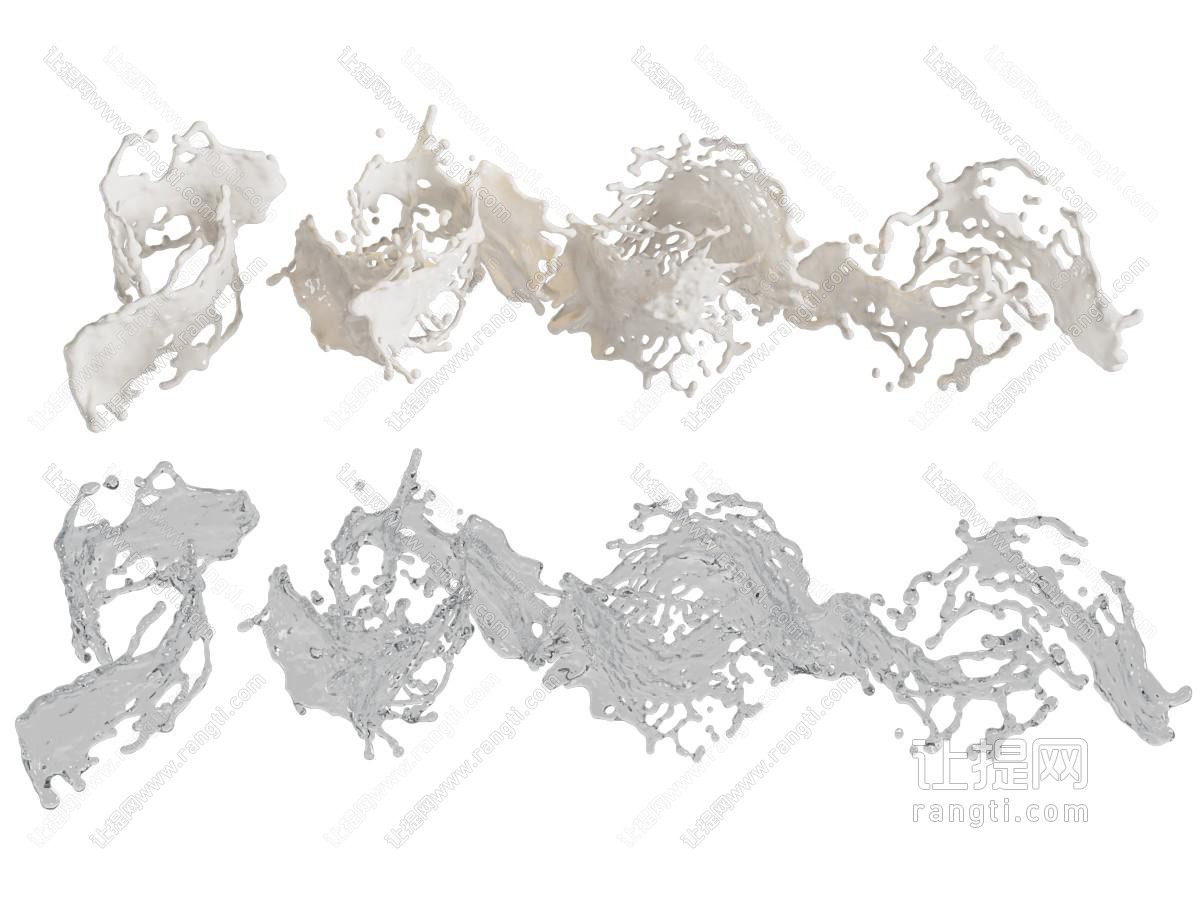 现代水花 液体 流体 水体 水珠 水滴 浪花