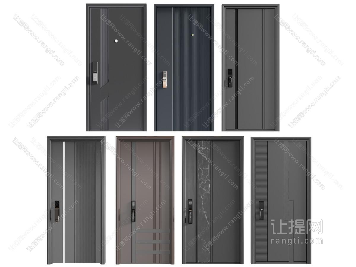 现代密码锁入户门 防盗门 平开门 子母门