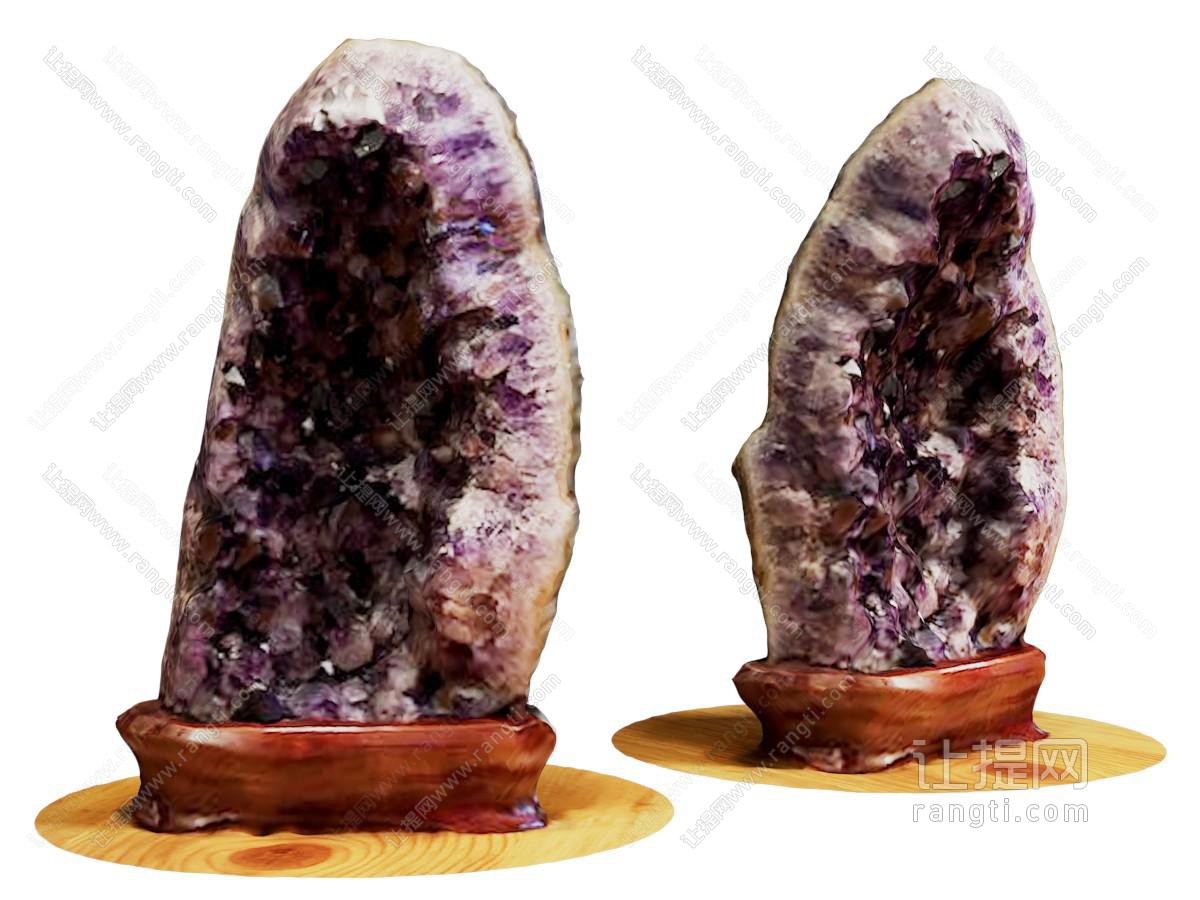 现代紫水晶摆件组合