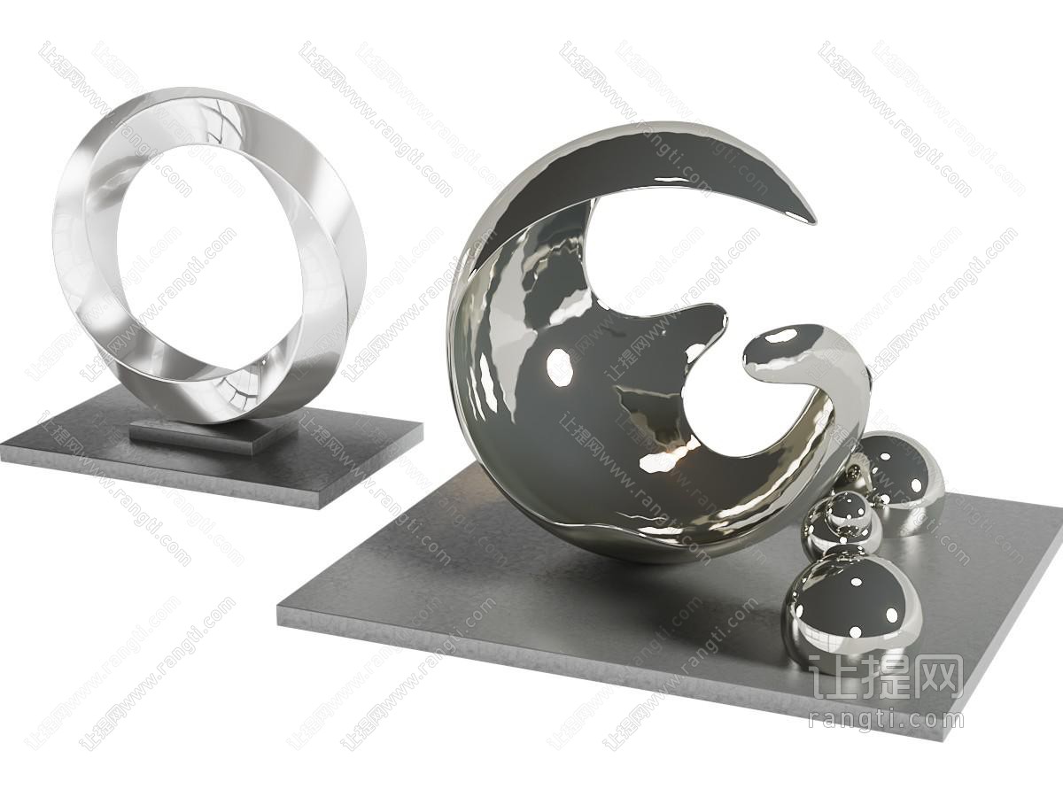 现代不锈钢城市雕塑小品