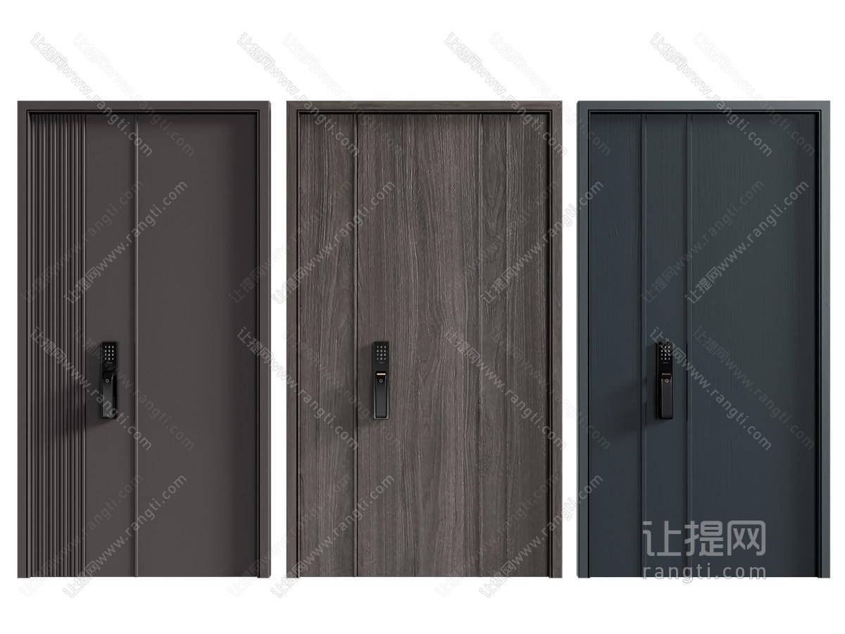 现代密码锁子母入户门 防盗门 平开门