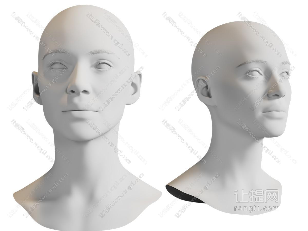 现代女人人头模特