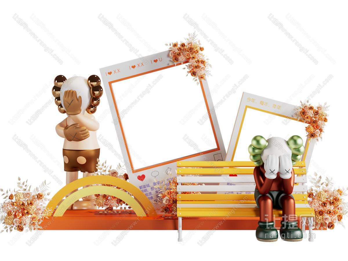 现代Kaws公仔美陈 网红打卡拍照点