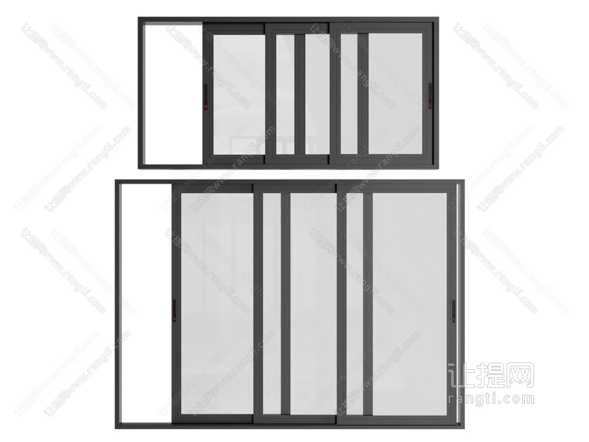 现代玻璃推拉窗户
