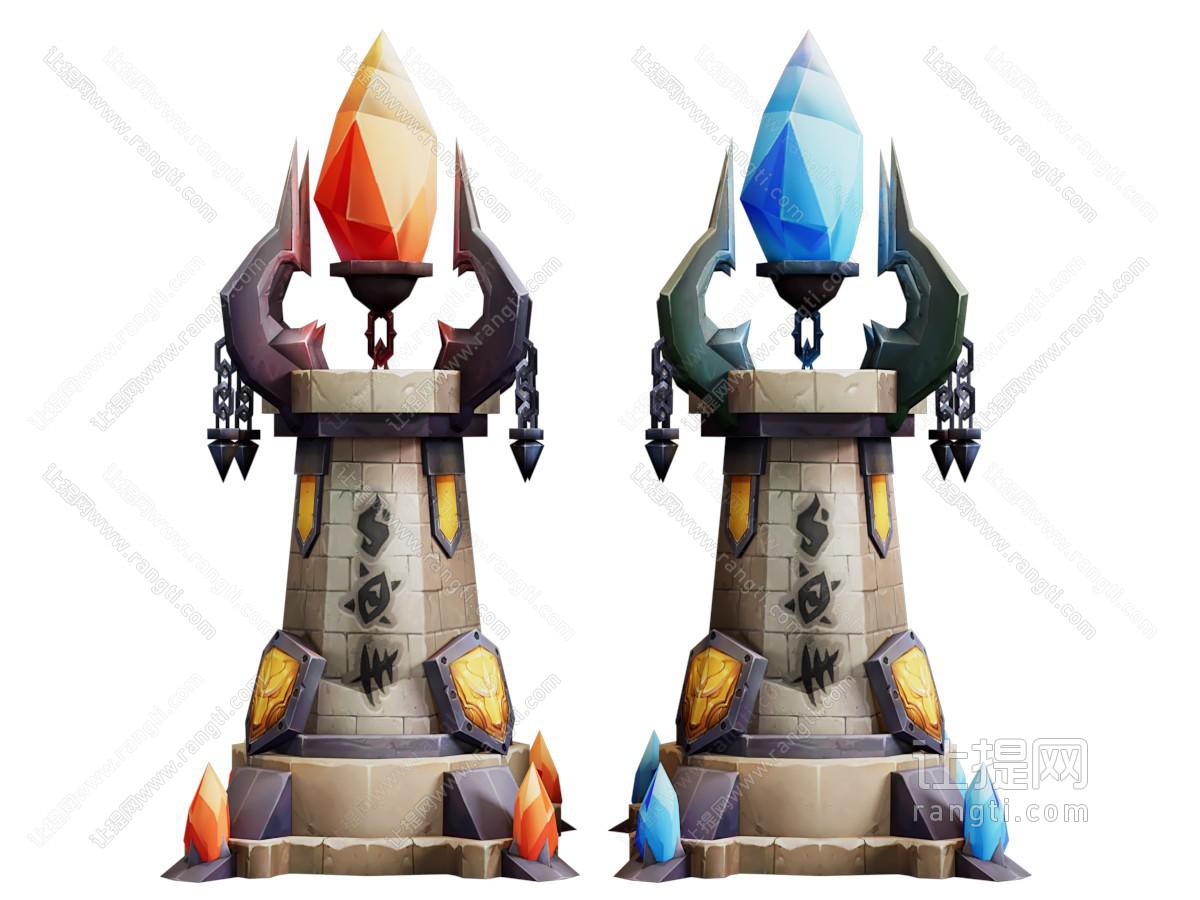 现代卡通场景 魔法塔