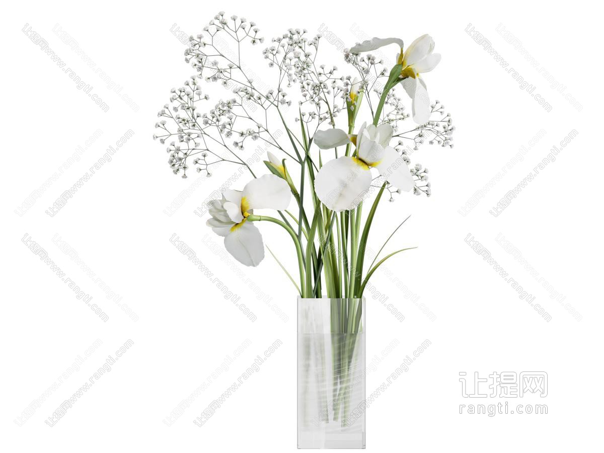 现代玻璃花瓶花卉