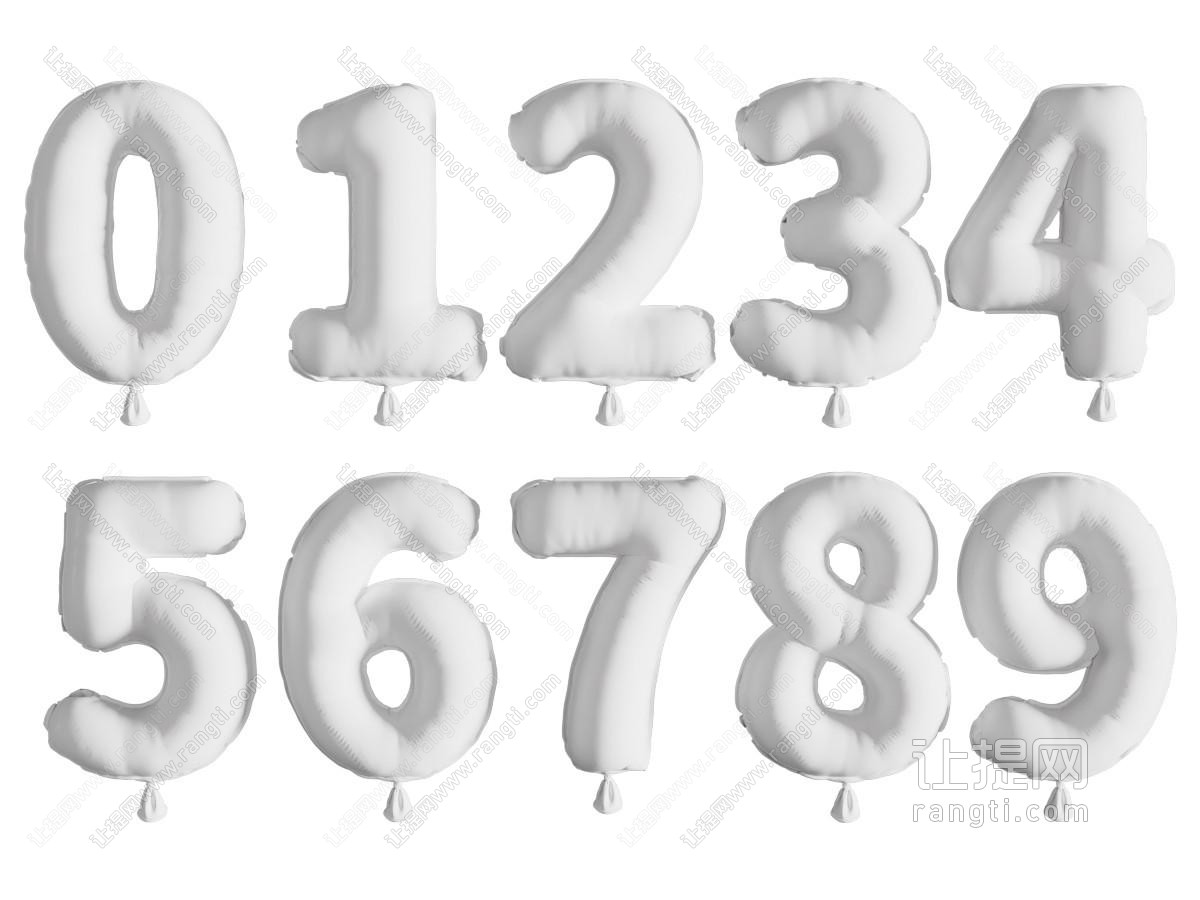 现代数字氢气球 墙饰挂件