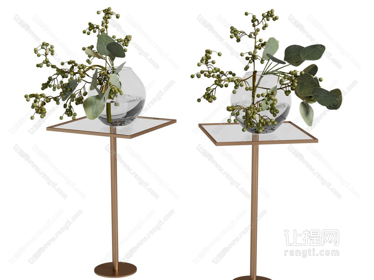 现代玻璃花瓶花卉