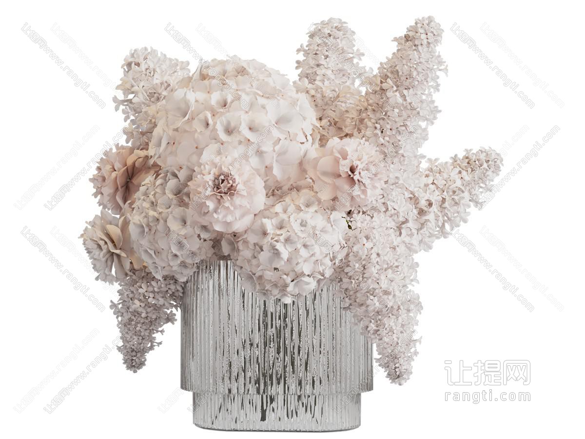 现代玻璃花瓶花卉