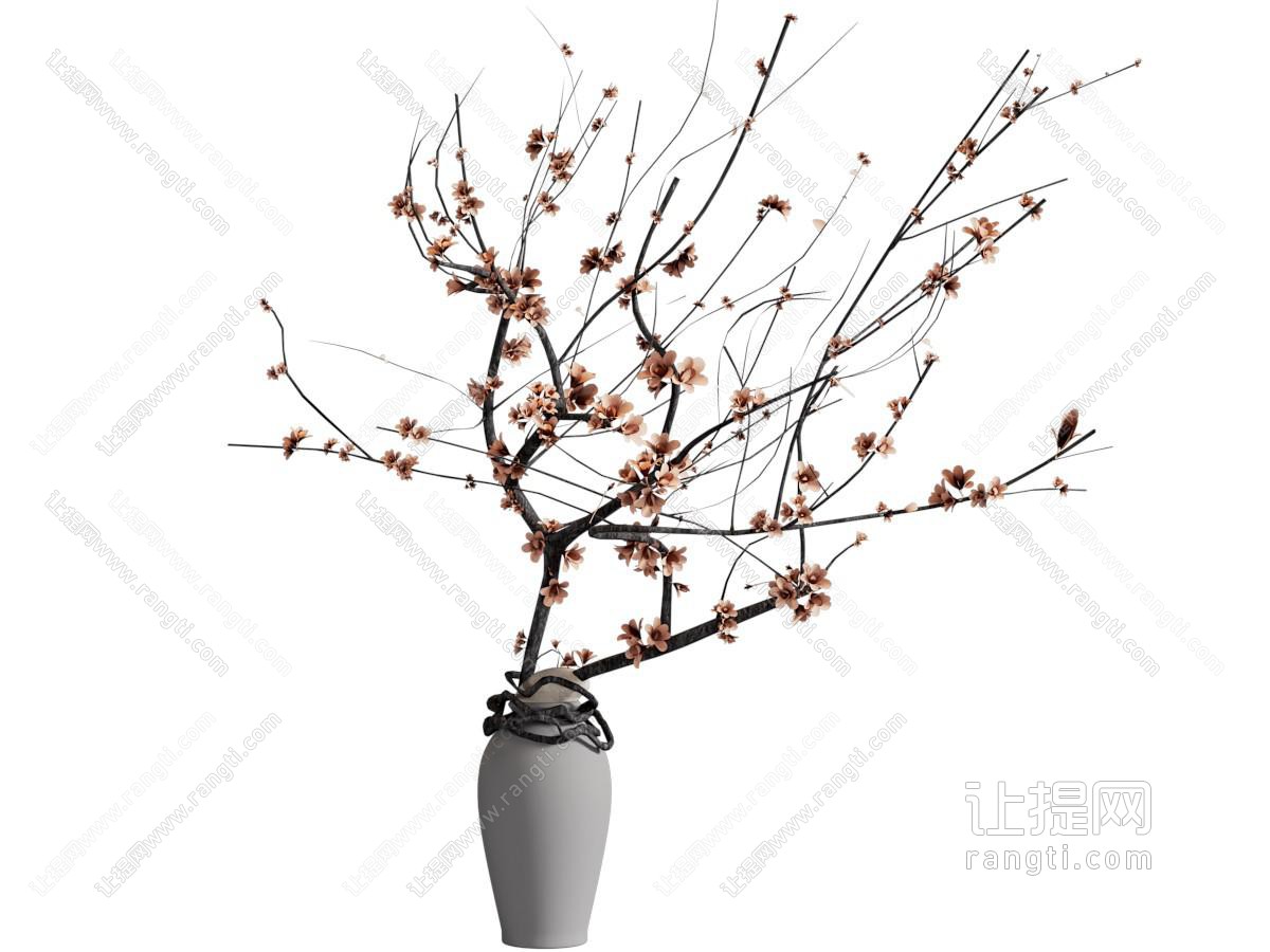 现代陶艺花瓶花卉