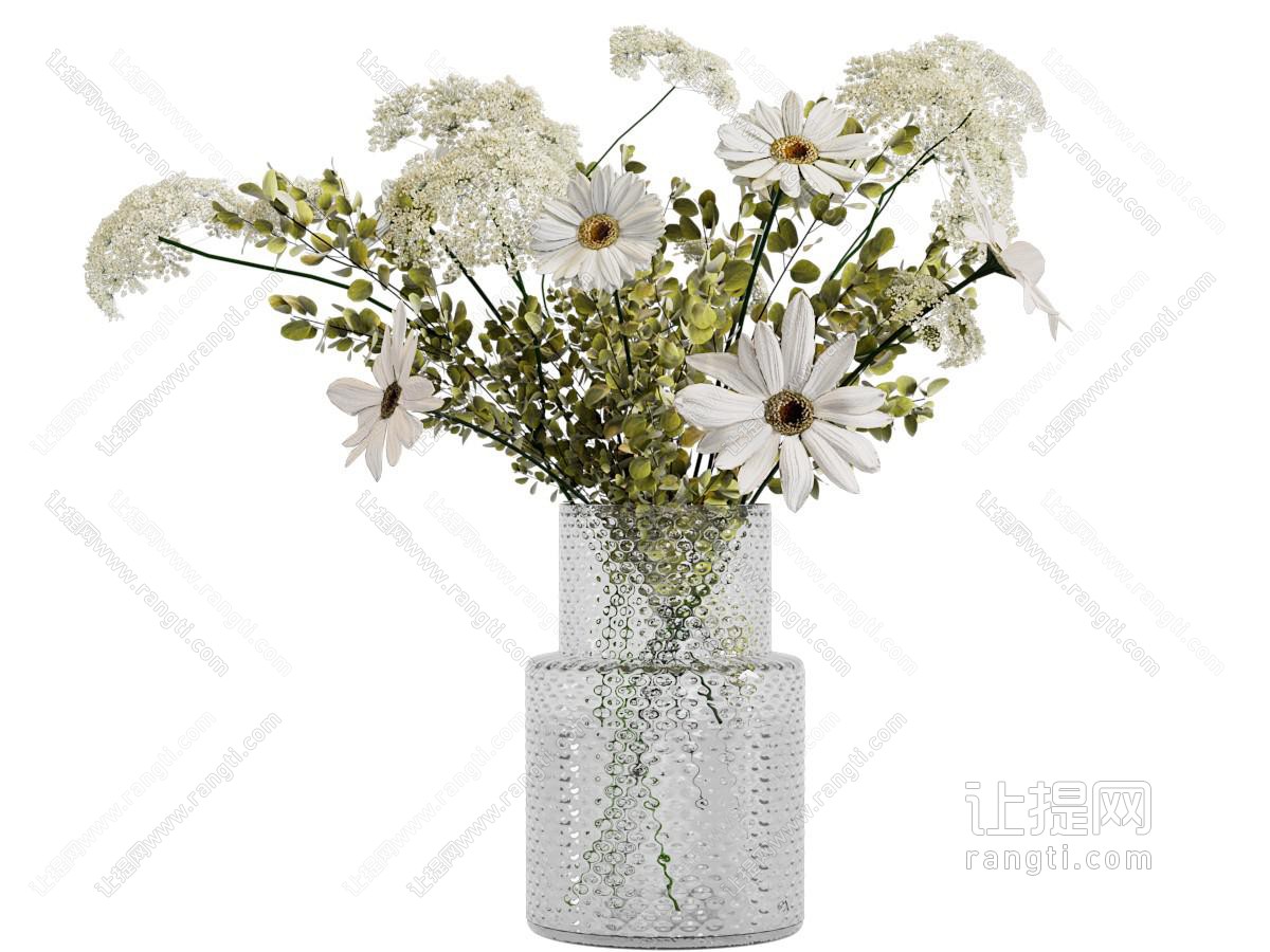 现代玻璃花瓶花卉
