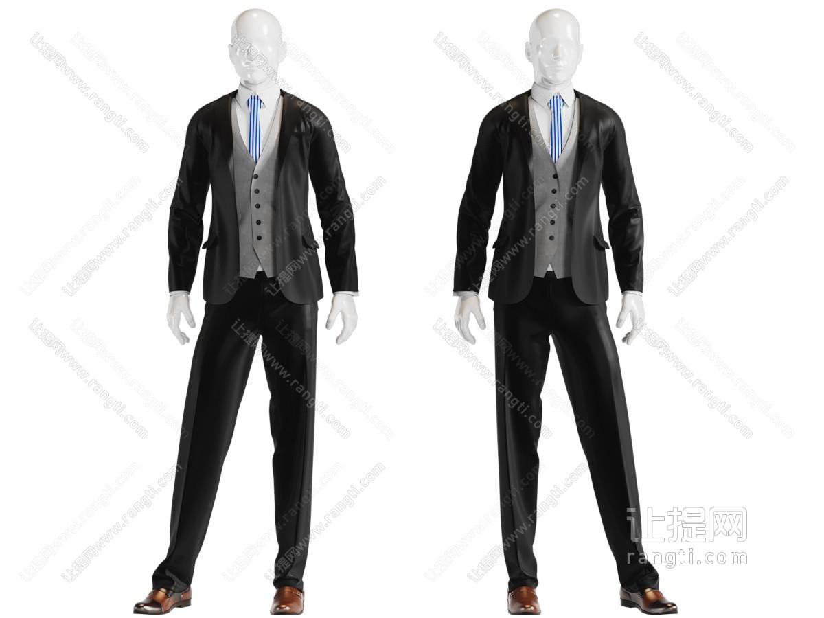 现代男士西装服装模特