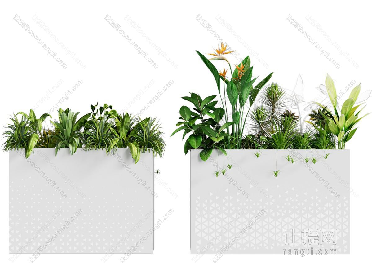 现代花箱花草植物盆景盆栽
