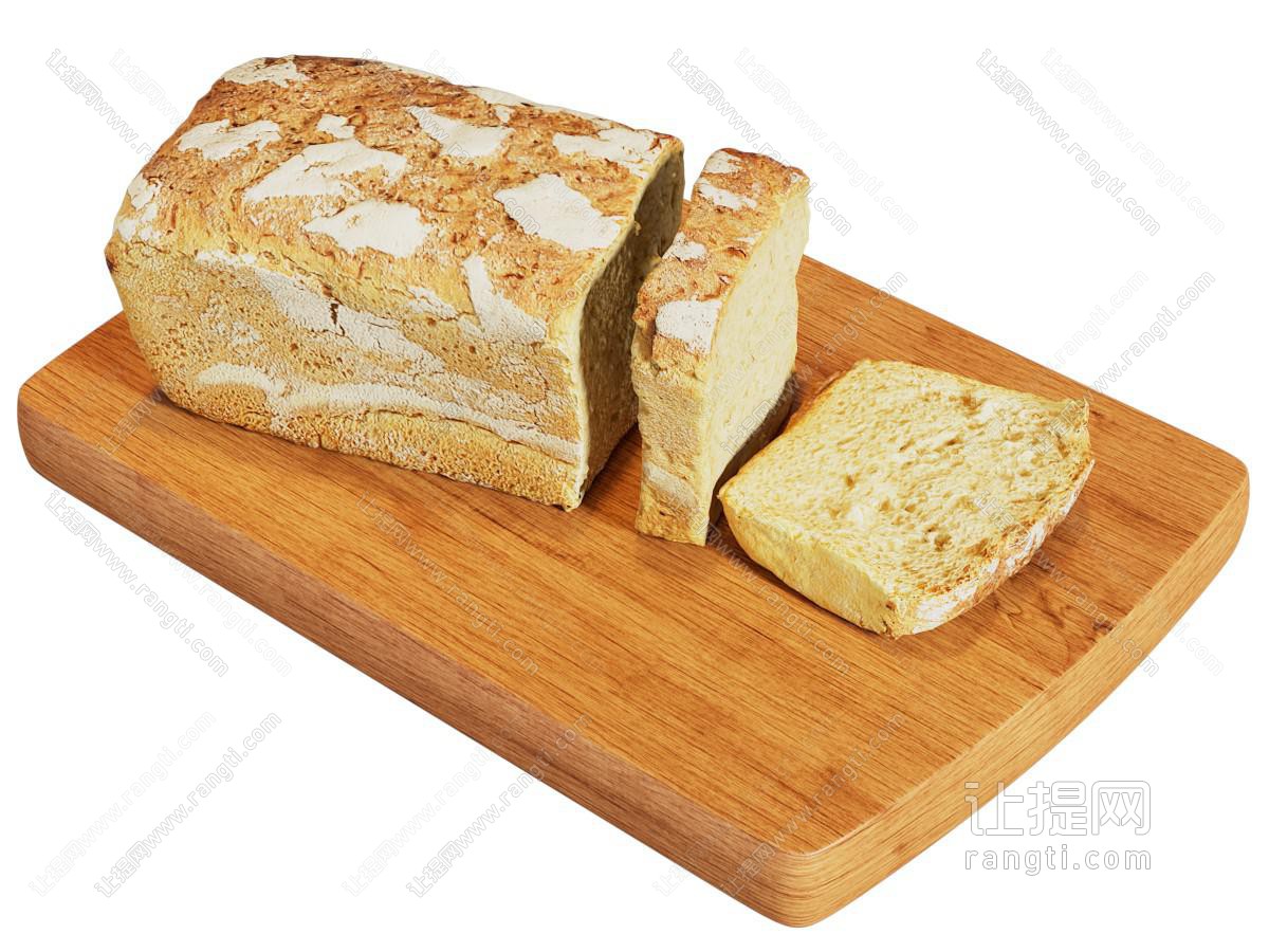 现代面包 砧板 水果食物