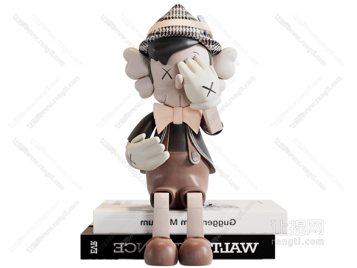现代书本 玩偶摆件组合