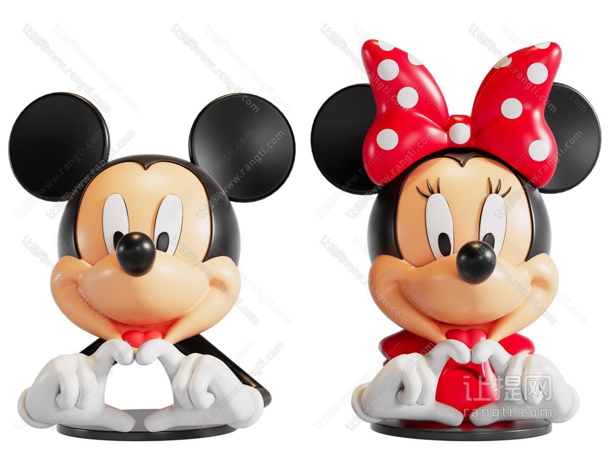 现代米老鼠雕塑雕刻 摆件组合