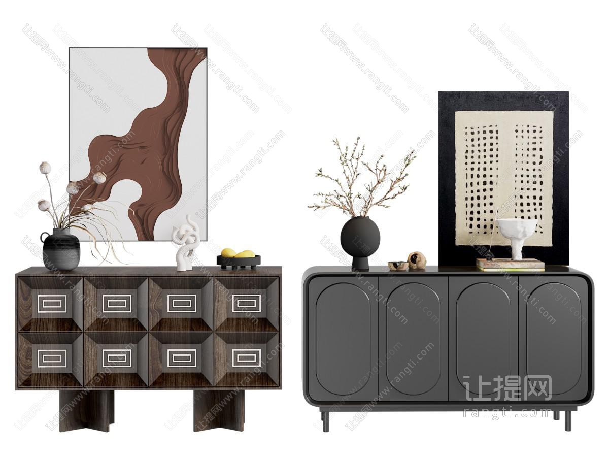 侘寂风玄关柜 边柜