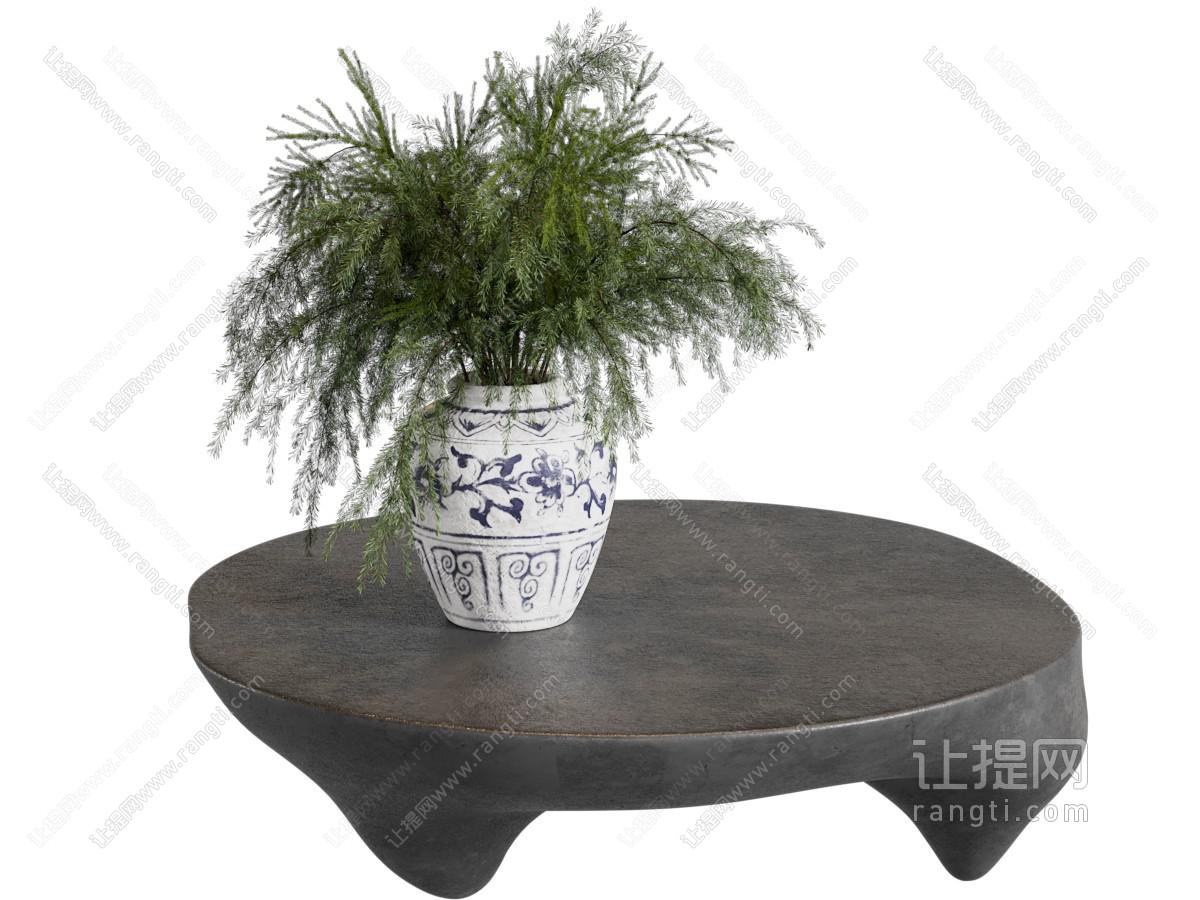 侘寂风圆形茶几