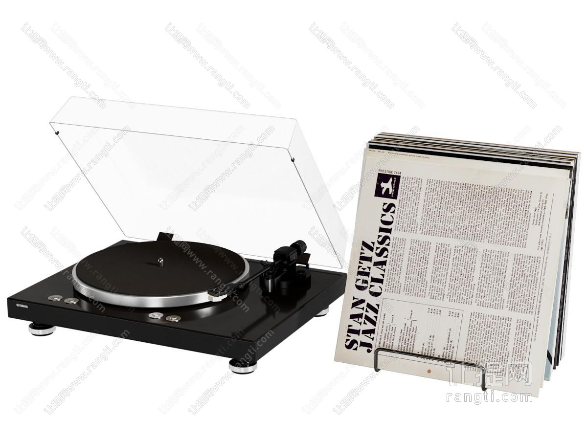 现代唱片机 唱片摆件组合