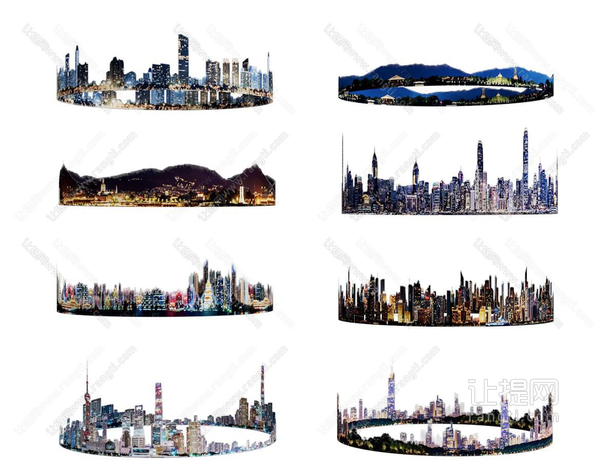 现代城市建筑环境贴画