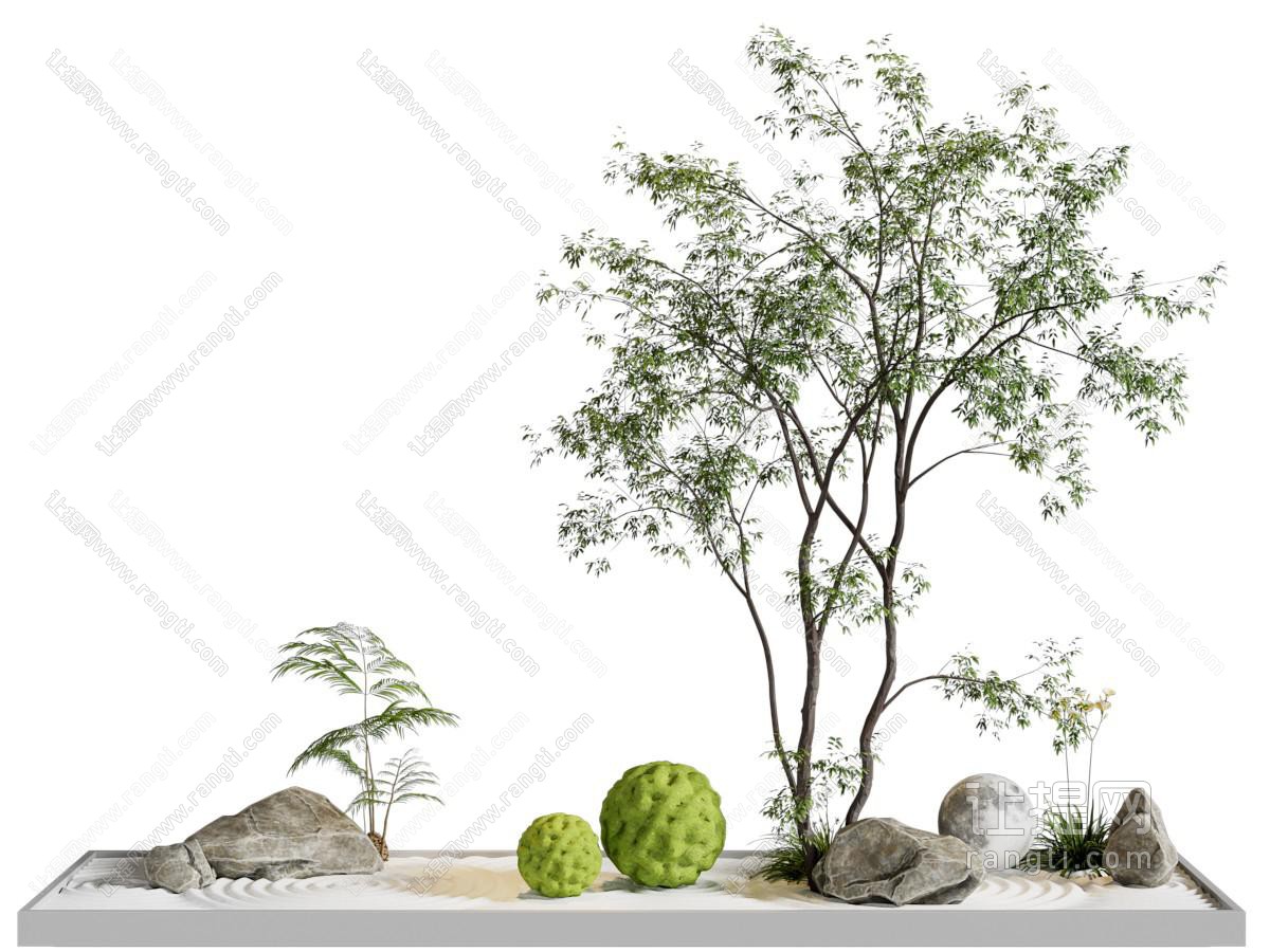 现代石头 月球灯 树木景观园艺小品