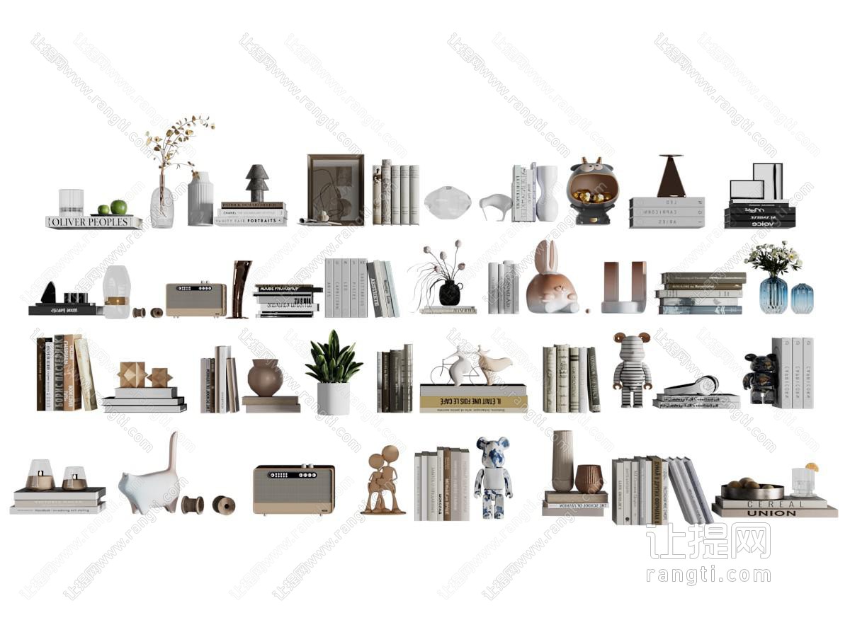 现代书本 饰品 摆件组合