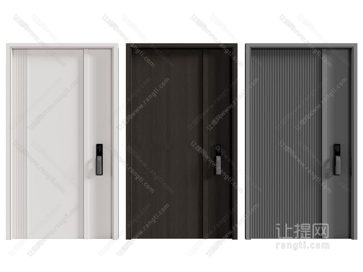 现代密码锁子母入户门 防盗门 平开门