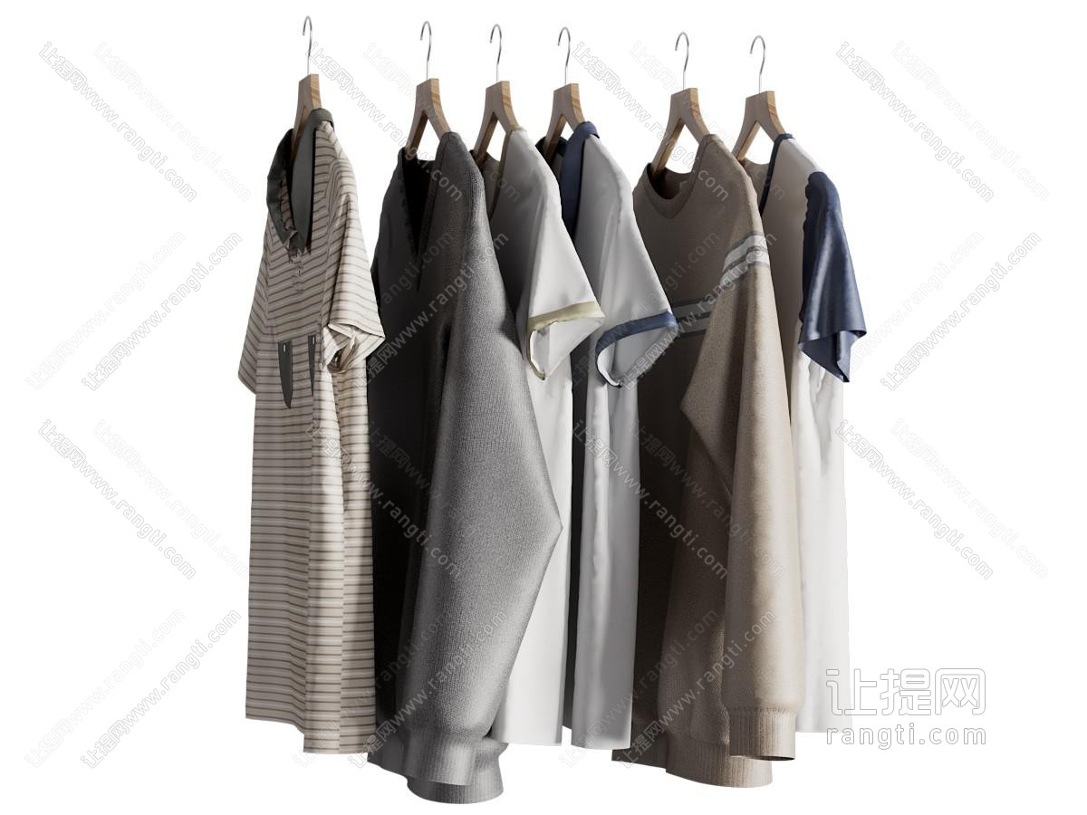 现代衣架上的衣服