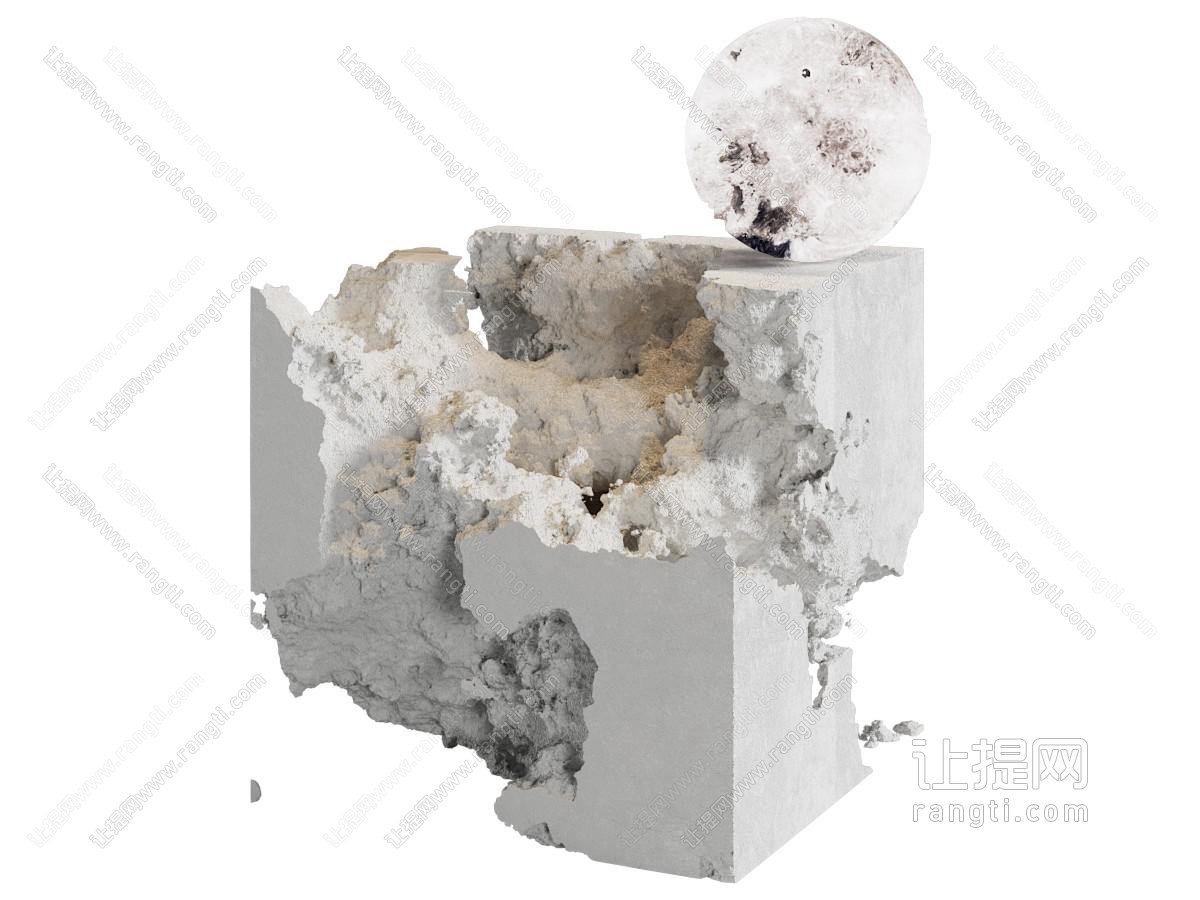 侘寂风残垣月球灯 落地灯