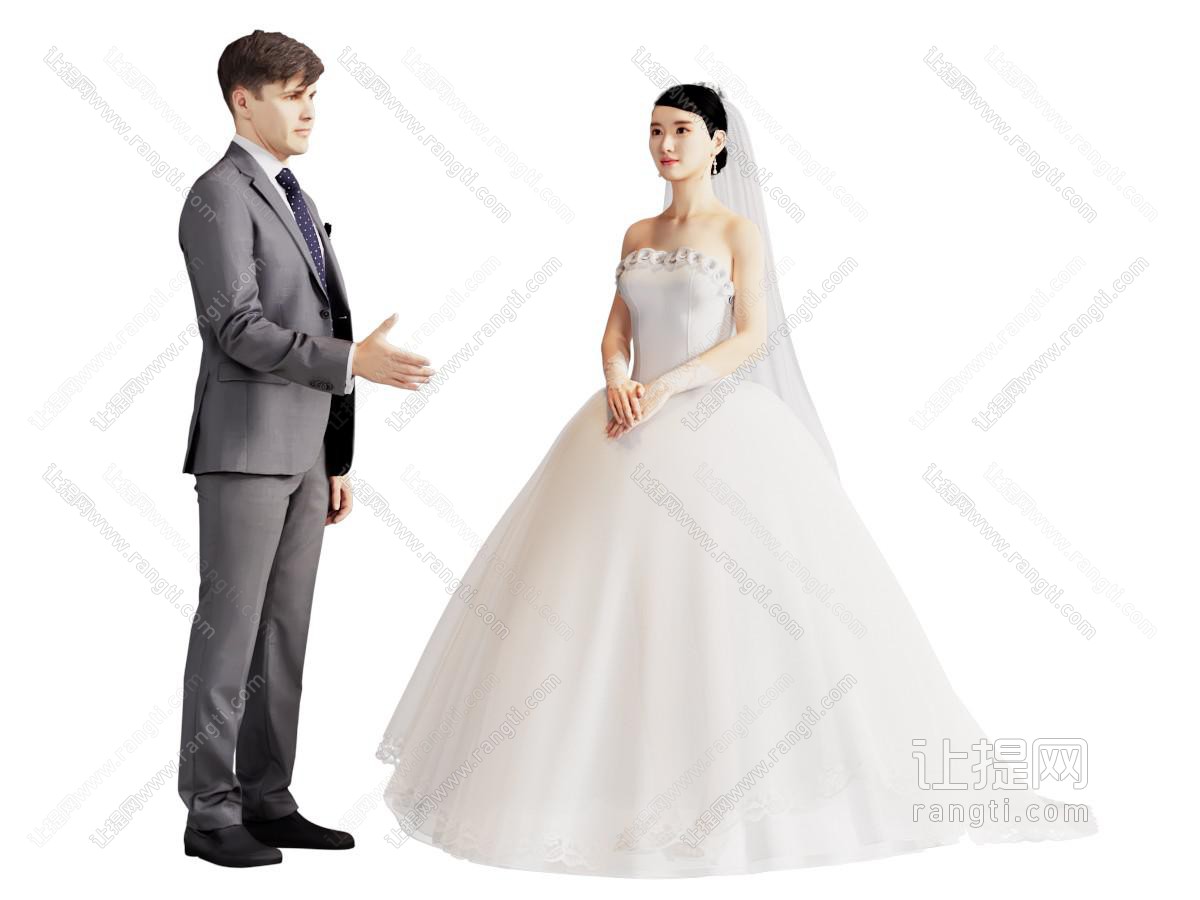 现代婚礼新娘 新郎 新人